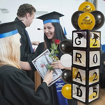 Graduation Balloon Boxes Decorations, 2025 Grad Transparent Graduation Balloon Boxes Decorations, 2025 Grad Transparent